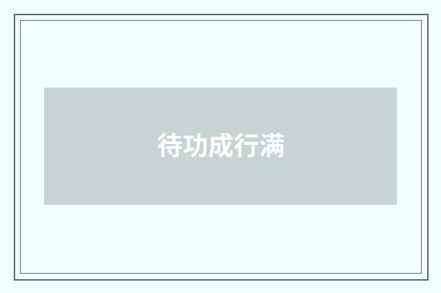 待功成行满