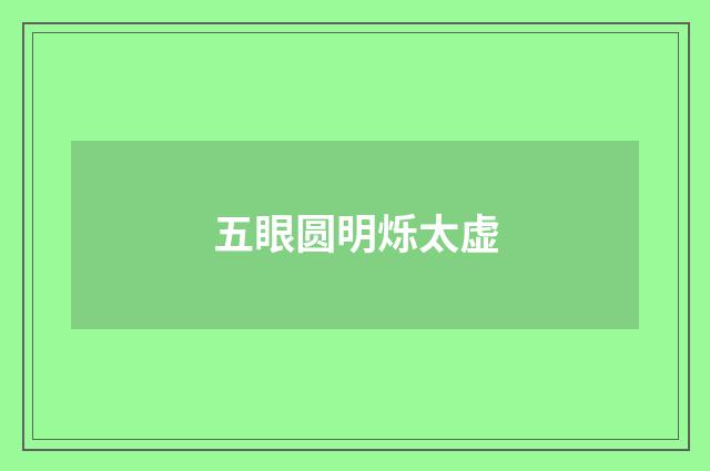 五眼圆明烁太虚