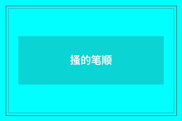 搔的笔顺