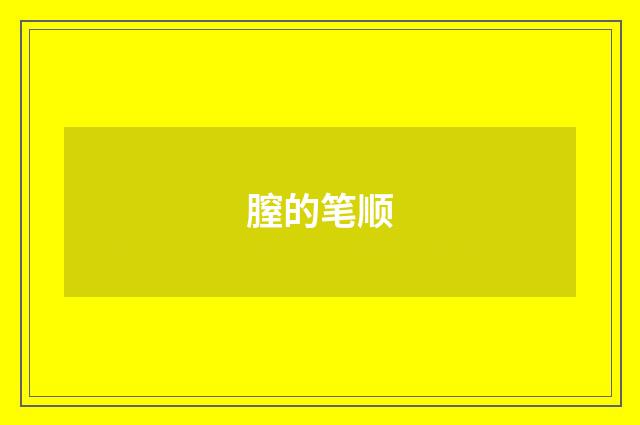 膣的笔顺