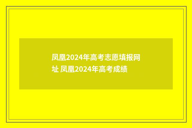 凤凰2024年高考志愿填报网址 凤凰2024年高考成绩