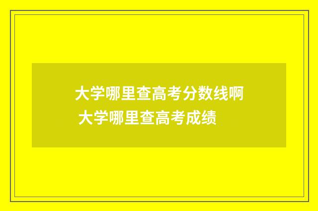大学哪里查高考分数线啊 大学哪里查高考成绩