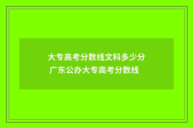 大专高考分数线文科多少分 广东公办大专高考分数线