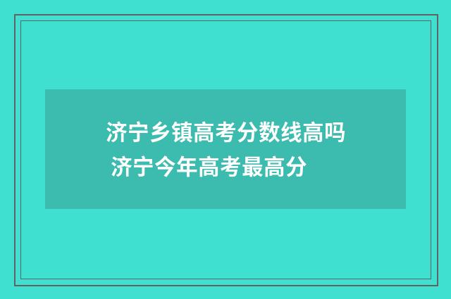 济宁乡镇高考分数线高吗 济宁今年高考最高分