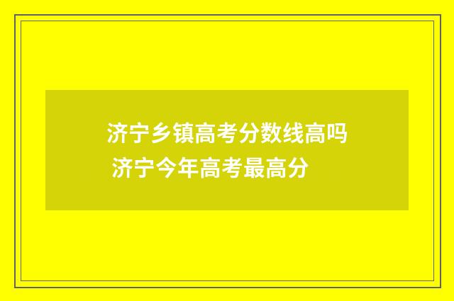 济宁乡镇高考分数线高吗 济宁今年高考最高分