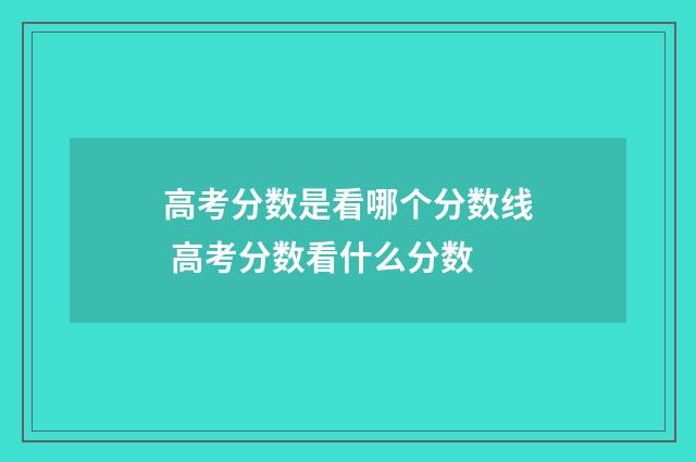 高考分数是看哪个分数线 高考分数看什么分数