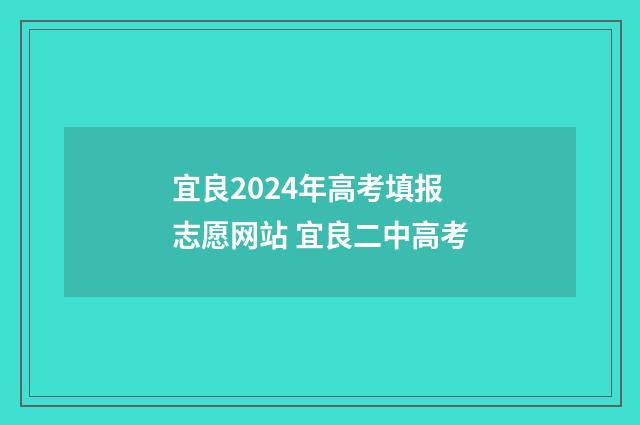 宜良2024年高考填报志愿网站 宜良二中高考
