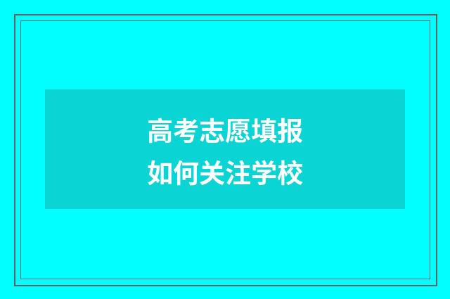高考志愿填报如何关注学校