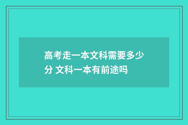 高考走一本文科需要多少分 文科一本有前途吗