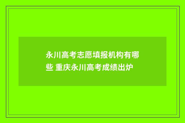 永川高考志愿填报机构有哪些 重庆永川高考成绩出炉