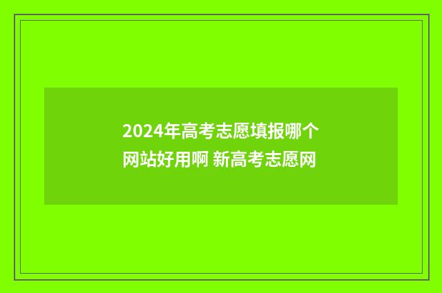 2024年高考志愿填报哪个网站好用啊 新高考志愿网