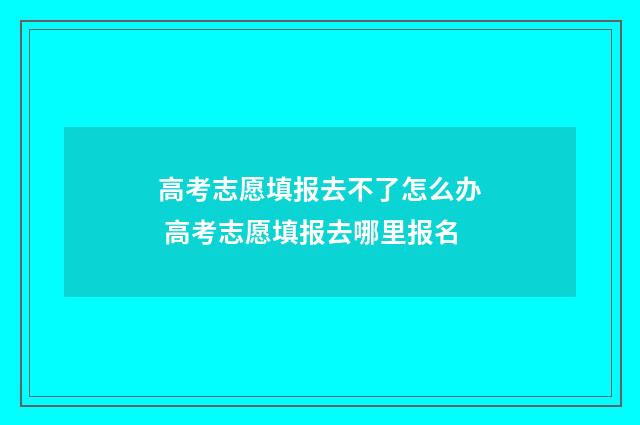 高考志愿填报去不了怎么办 高考志愿填报去哪里报名