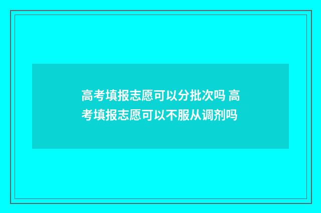 高考填报志愿可以分批次吗 高考填报志愿可以不服从调剂吗