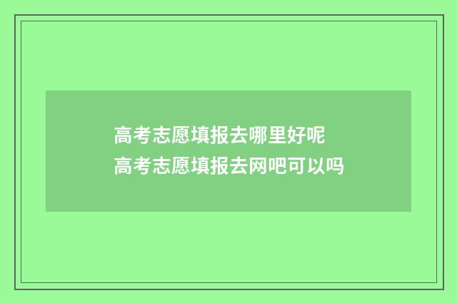 高考志愿填报去哪里好呢 高考志愿填报去网吧可以吗