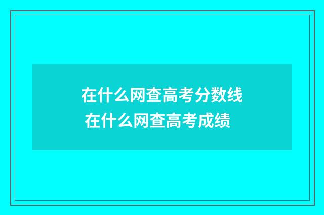 在什么网查高考分数线 在什么网查高考成绩