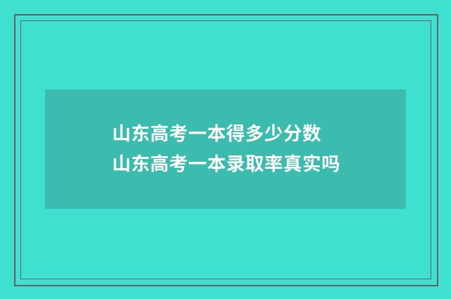 山东高考一本得多少分数 山东高考一本录取率真实吗
