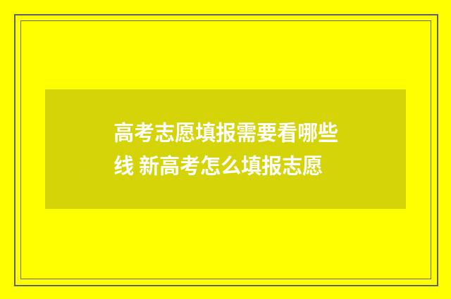 高考志愿填报需要看哪些线 新高考怎么填报志愿