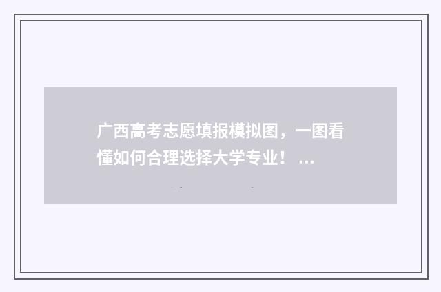 广西高考志愿填报模拟图，一图看懂如何合理选择大学专业！ 广西高考志愿填报不锁定会怎么样