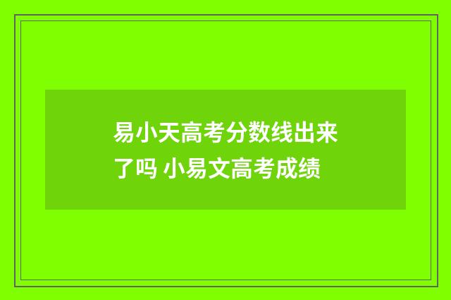 易小天高考分数线出来了吗 小易文高考成绩