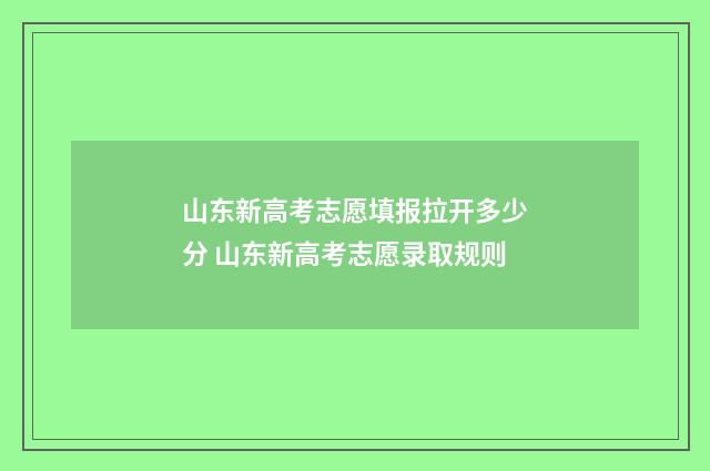 山东新高考志愿填报拉开多少分 山东新高考志愿录取规则