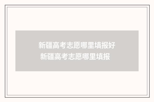 新疆高考志愿哪里填报好 新疆高考志愿哪里填报