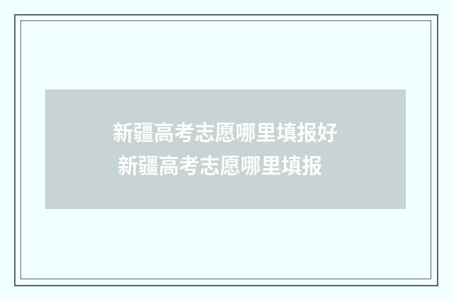 新疆高考志愿哪里填报好 新疆高考志愿哪里填报