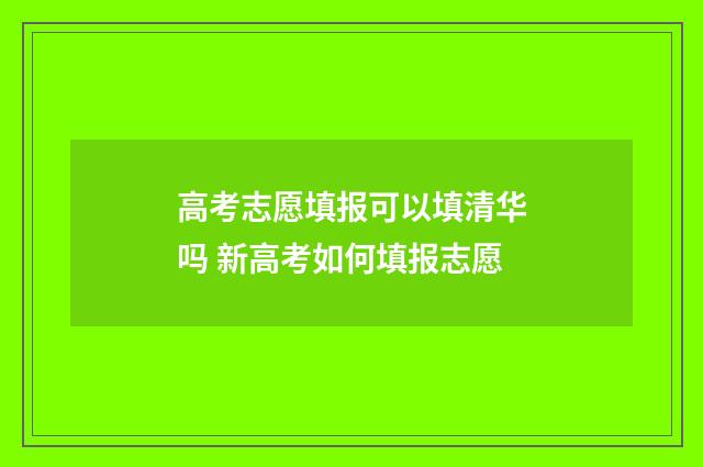 高考志愿填报可以填清华吗 新高考如何填报志愿