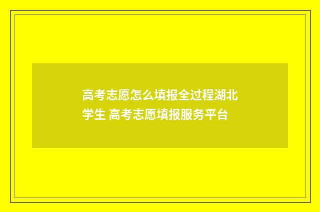 高考志愿怎么填报全过程湖北学生 高考志愿填报服务平台