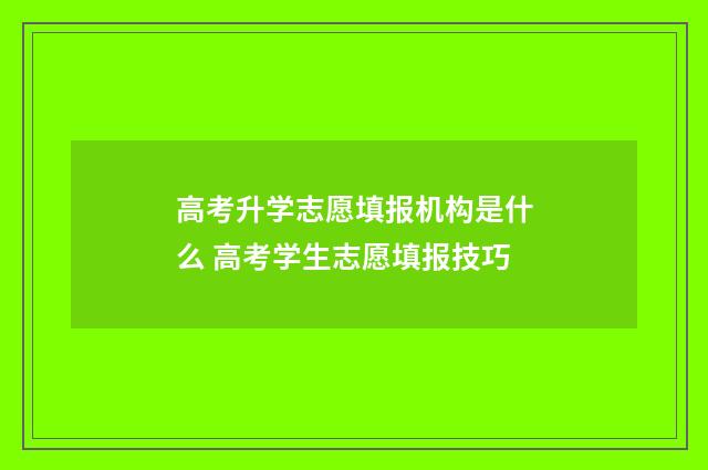 高考升学志愿填报机构是什么 高考学生志愿填报技巧