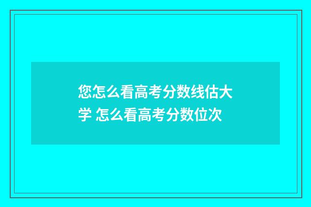 您怎么看高考分数线估大学 怎么看高考分数位次