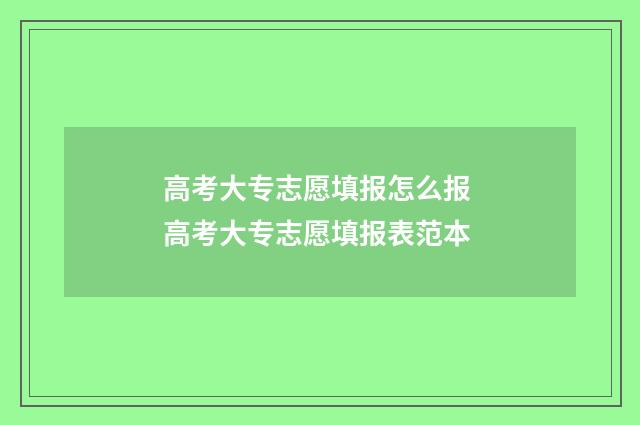 高考大专志愿填报怎么报 高考大专志愿填报表范本