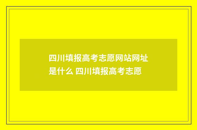 四川填报高考志愿网站网址是什么 四川填报高考志愿