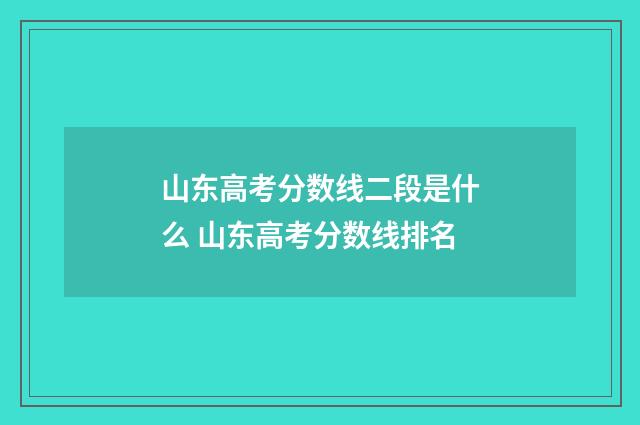 山东高考分数线二段是什么 山东高考分数线排名