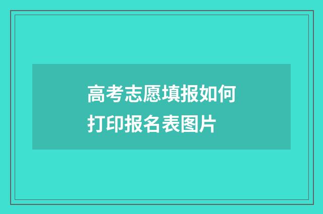 高考志愿填报如何打印报名表图片