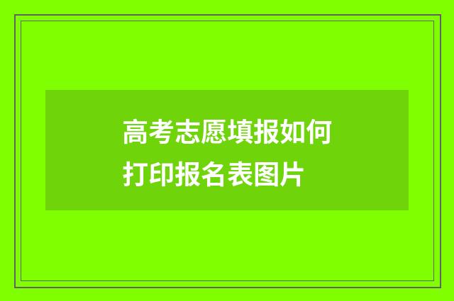 高考志愿填报如何打印报名表图片