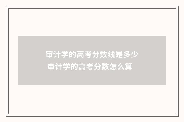 审计学的高考分数线是多少 审计学的高考分数怎么算