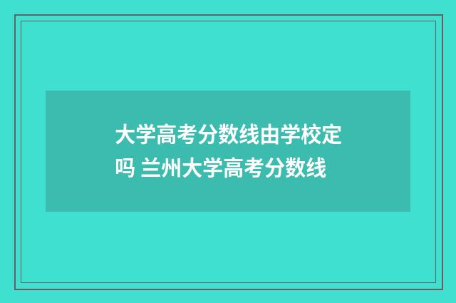 大学高考分数线由学校定吗 兰州大学高考分数线