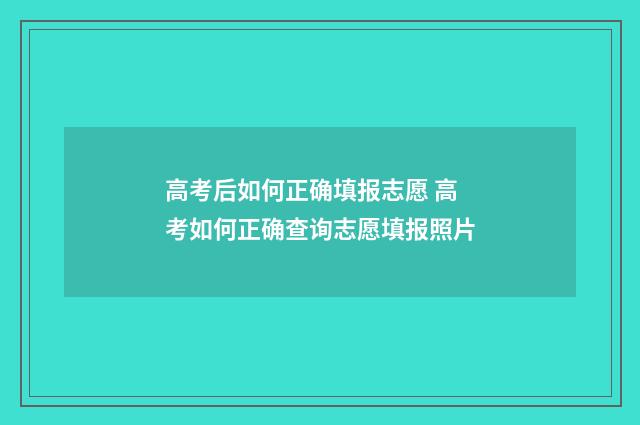 高考后如何正确填报志愿 高考如何正确查询志愿填报照片