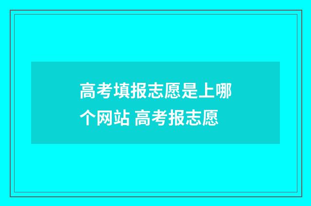 高考填报志愿是上哪个网站 高考报志愿