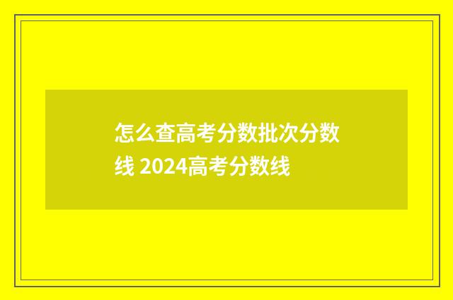 怎么查高考分数批次分数线 2024高考分数线