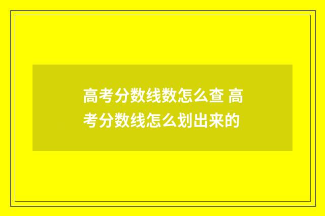 高考分数线数怎么查 高考分数线怎么划出来的