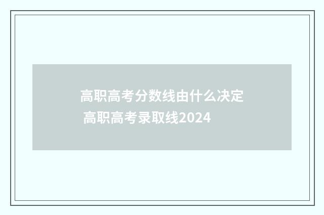 高职高考分数线由什么决定 高职高考录取线2024