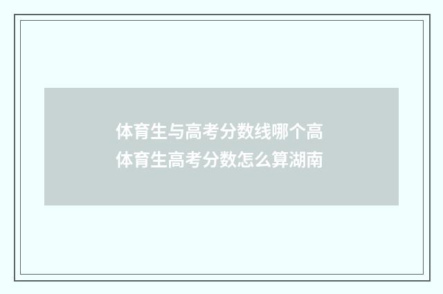 体育生与高考分数线哪个高 体育生高考分数怎么算湖南