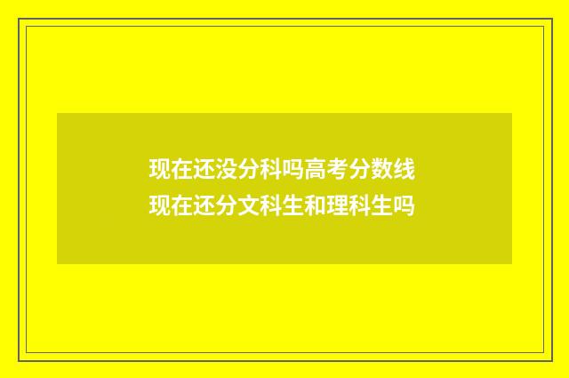 现在还没分科吗高考分数线 现在还分文科生和理科生吗