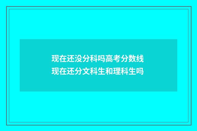 现在还没分科吗高考分数线 现在还分文科生和理科生吗