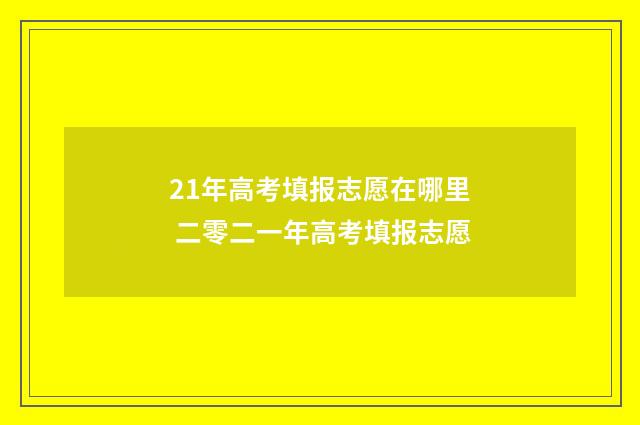21年高考填报志愿在哪里 二零二一年高考填报志愿