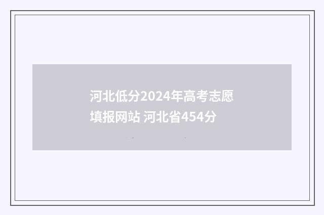 河北低分2024年高考志愿填报网站 河北省454分
