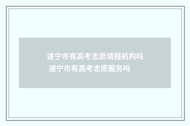 遂宁市有高考志愿填报机构吗 遂宁市有高考志愿服务吗