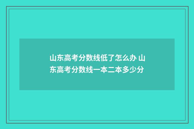 山东高考分数线低了怎么办 山东高考分数线一本二本多少分