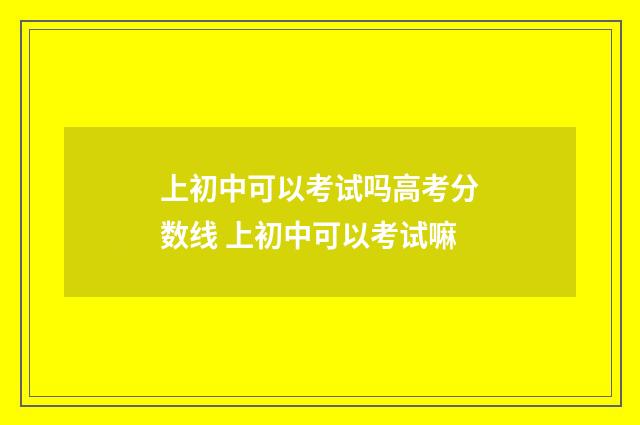 上初中可以考试吗高考分数线 上初中可以考试嘛